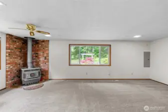 Oversized Family room with wood buring stove!
