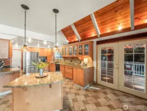 French doors lead out to a covered patio