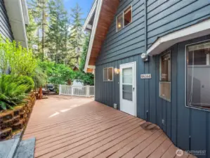 The deck leads to the separate ADU entrance
