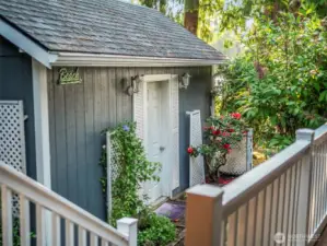 There perfect shed for yard tools and lake toys