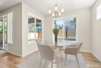 Virtually staged photo of dining nook