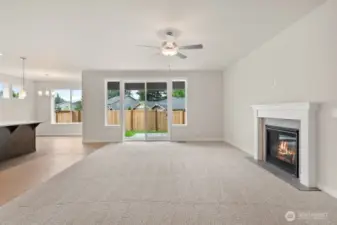 Wonderful open space between the living room and kitchen, perfect for entertaining