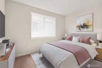 Virtually staged photo of 3rd bedroom