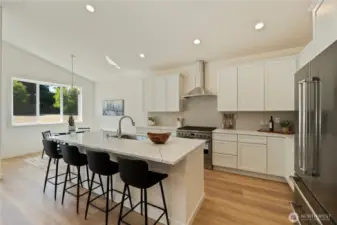 Kitchen with bar seating