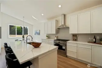 Kitchen with bar seating