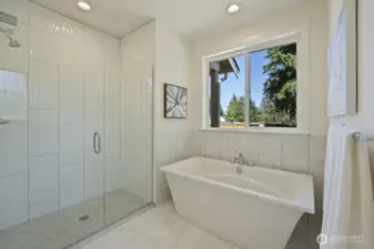 Primary bathroom with large soaking tub