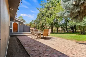 Paver patio off back deck
