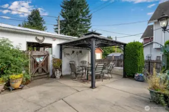gate leads to carport and alley