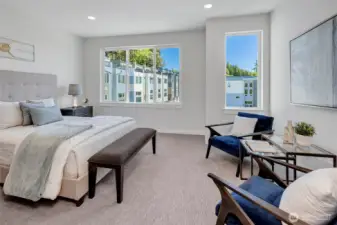Bright Primary Bedroom. overlooking Reve59 (photos of lot34, same floorplan)