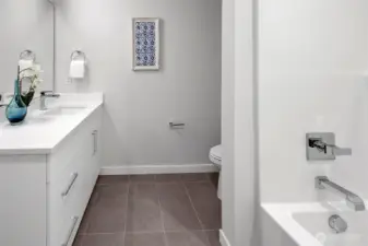 Full bath on top level (photos of lot34, same floorplan)