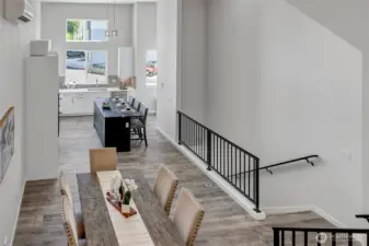 Innovative 1 and a half level floor plan (photos of lot34, same floorplan)