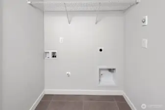 Conveniently located laundry room on upper floor (photos of lot34, same floorplan)