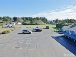 The Nautilus building's parking lot in front.