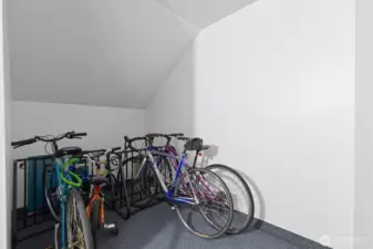 Dry bike storage.
