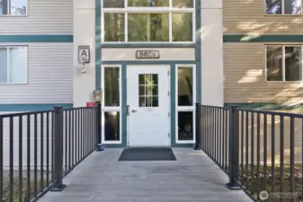 West Entrance to building. This entrance is where keybox is and where you will enter. Guest parking is across from this entrance.