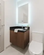 Spacious half bath.