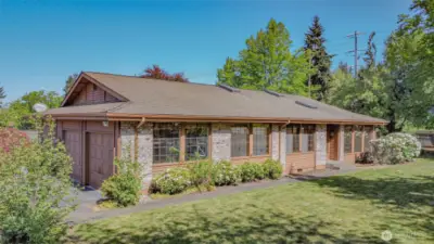 Front Elevation with 2 car Garage Attached