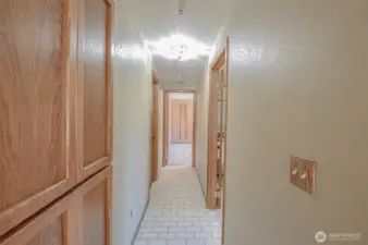 Hallway to second Bedroom and Guest Bathroom