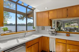 Kitchen with views too