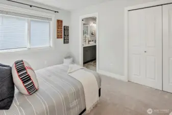 Bedroom #4 has it's own entrance to the recently updated Jack and Jill bathroom.