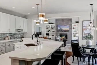Recently updated kitchen provides ample space for cooking and entertaining.