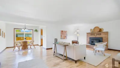 Refinished red oak hard wood floors that bring warmth and character into your home.