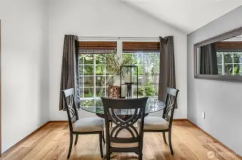 Here's the dining room looking out to the back yard