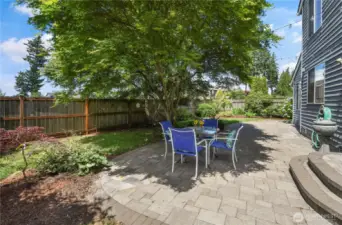 Private back patio with lots of space to entertain.