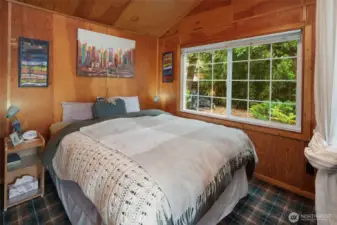 Sleeping nook of DADU. Window faces south. Many have raved about waking up in this space over the years. The STR rental financials are available upon request. Great supplemental income stream or extra living space for household members.