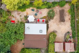 Brand new state-of-the-art septic system will be installed prior to closing. Location in the upper right corner of the photo. This is the DADU and its private outdoor space.