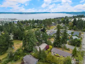 Close to the Port Townsend Bay - you can see the red Japanese Maple in the back yard.