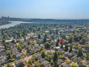 Looking south towards South Lake Union and downtown Seattle