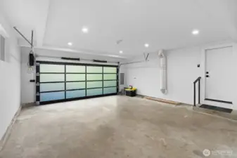 finished garage wired for EV charging