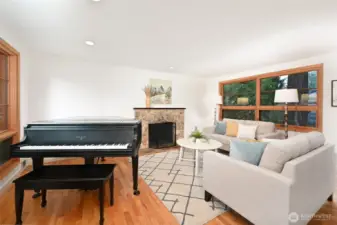 Wood burning fireplace