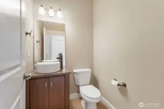 View of the main floor guest bathroom.