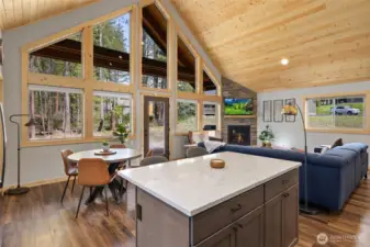 Spacious eat-in kitchen seamlessly connected to the dining area for easy entertaining.