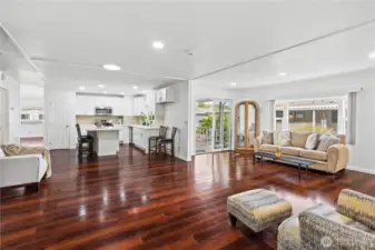 View of kitchen and family room