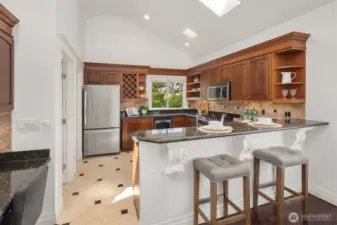 Eating bar at the kitchen.
