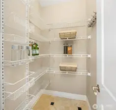 Spacious walk-in pantry.