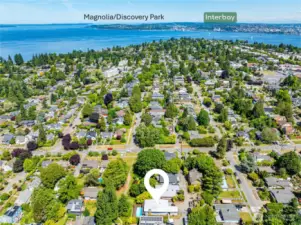 A view of the property looking north to Magnolia and Interbay neighborhoods.