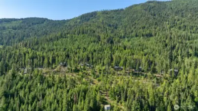 Aerial views of neighborhood and property