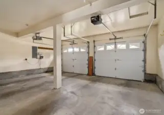 Large oversized two car garage.