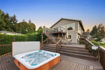 hot tub with custom deck