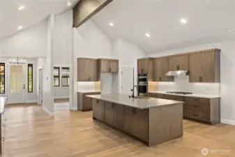 Gourmet kitchen with undercounter lighting
