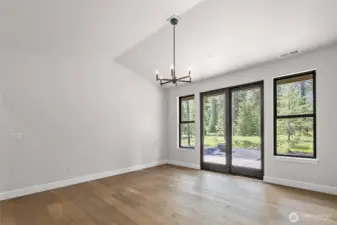Primary bedroom with private access to back patio.