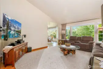 living room connected to the dining room