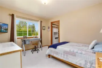 bedroom with large closet