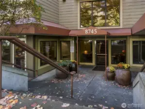 The front entrance to 8745 Greenwood Avenue North, Seattle...