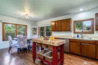 Kitchen with Butcher Block island