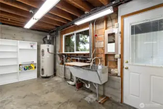 Utility sink, hook up for washer & dryer